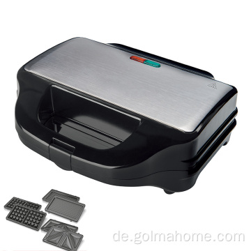 Waffel Sandwich Maker 2 Scheiben Non-Stick-Beschichtungssandwich-Frühstückstorster Abnehmbare Waffel / Grill-Sandwich-Hersteller